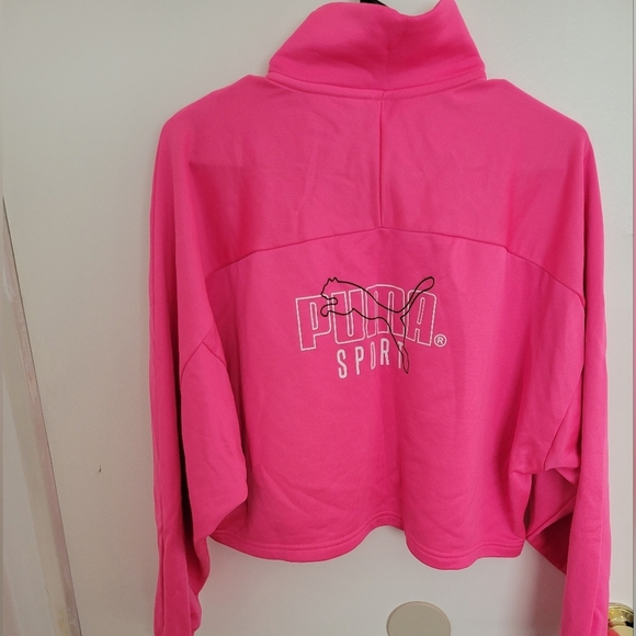Puma Sport Woman's Cropped Pink Pullover - Picture 5 of 6